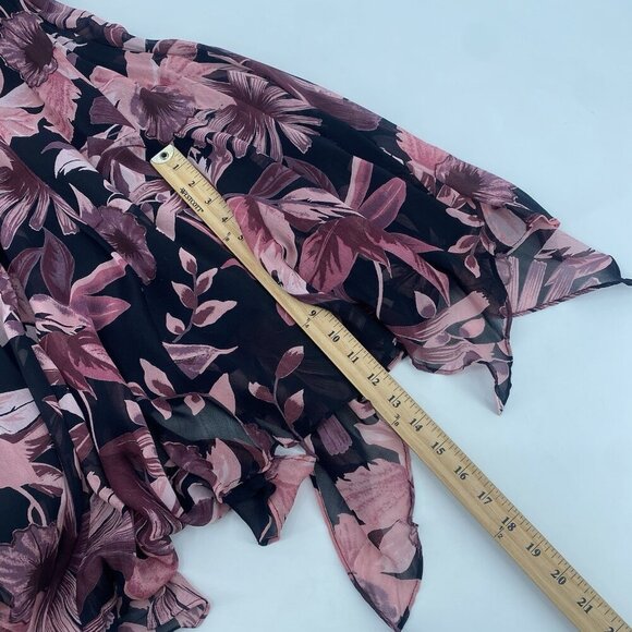 Style Midnight Velvet Dress Size Medium Midi Dress Floral Fairy Sharkbite Hem - Picture 12 of 13